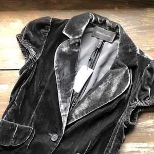 BCBG Maxazria cap sleeve velvet jacket